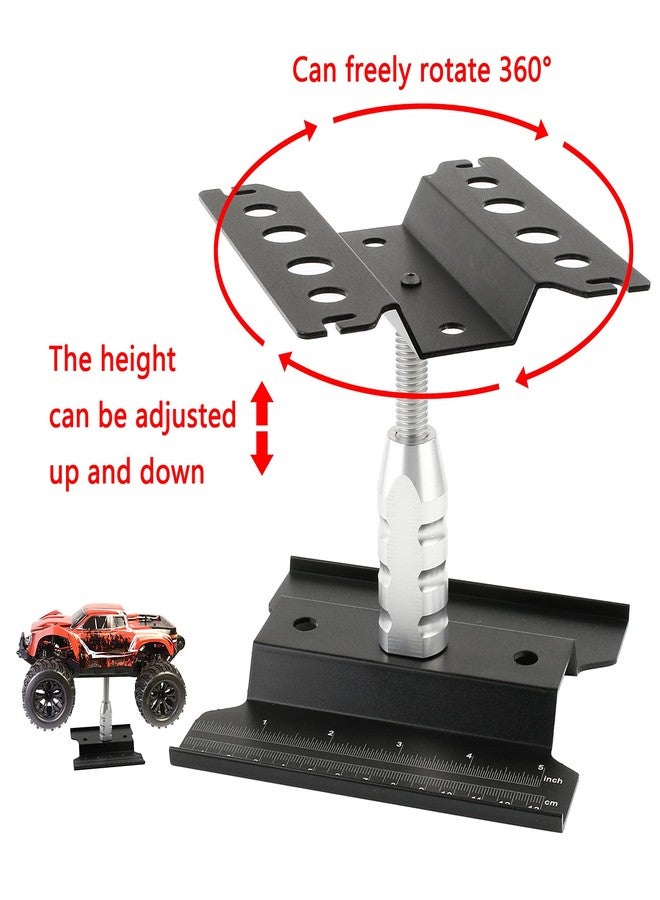 Rchobbytop RC Car Work Stand Aluminum Alloy RC Repair Stand Tool Set for 1/8 1/10 1/12 1/16 1/18 Buggy Truck Crawler On Road Touring Drifting Cars, Black - Image 5